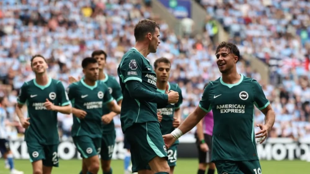 Brighton stars celebrating vs Coventry