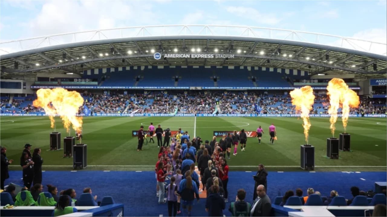 Brighton Women walking out at the Amex
