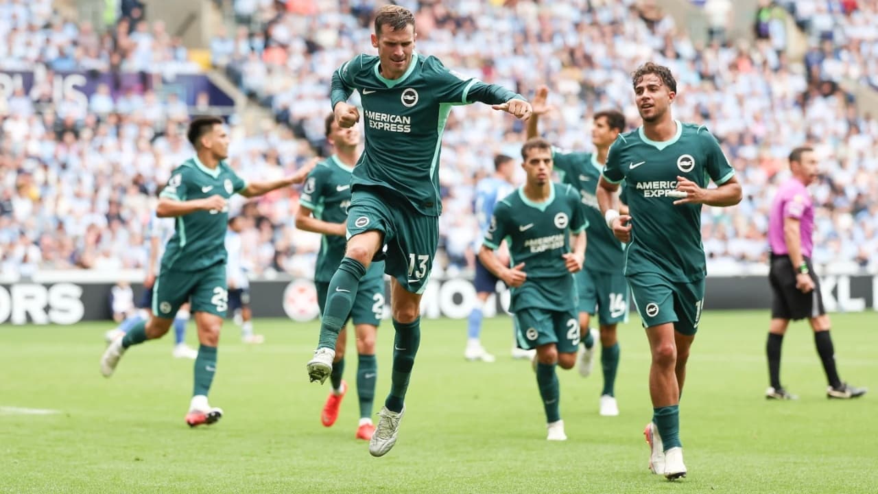 Pascal Gross celebrates vs Coventry City